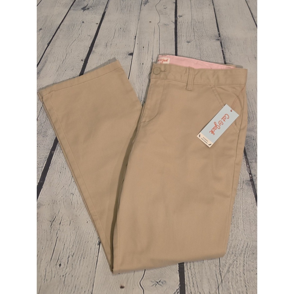 *3 Pairs* Girls School Uniform Pants Cat & Jack Straight Chinos 16 Plus Khaki